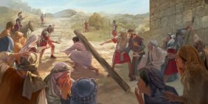jesus cargando el madero