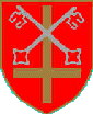 El signo "satánico" en un emblema de una iglesia Episcopaliana en USA. La iglesia se llama "San Pedro".